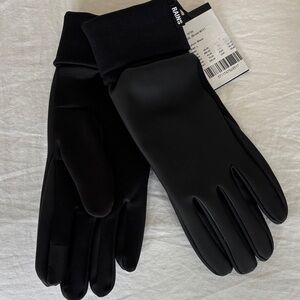 NEW RAINS Matte Black Waterproof Gloves with Knit Cuff
